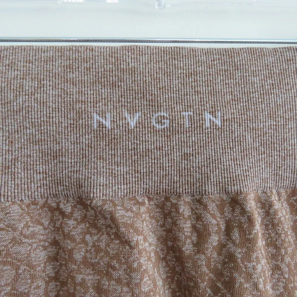 NVGTN Snakeskin Seamless Leggings in Mocha Athleisure Gym Workout - Size M - Picture 12 of 14